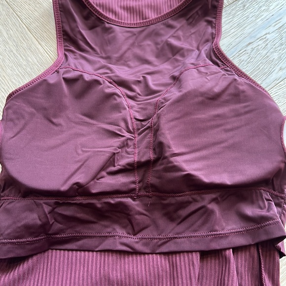 Klassy network high neck brami / bodysuit in BURGUNDY - Picture 5 of 5